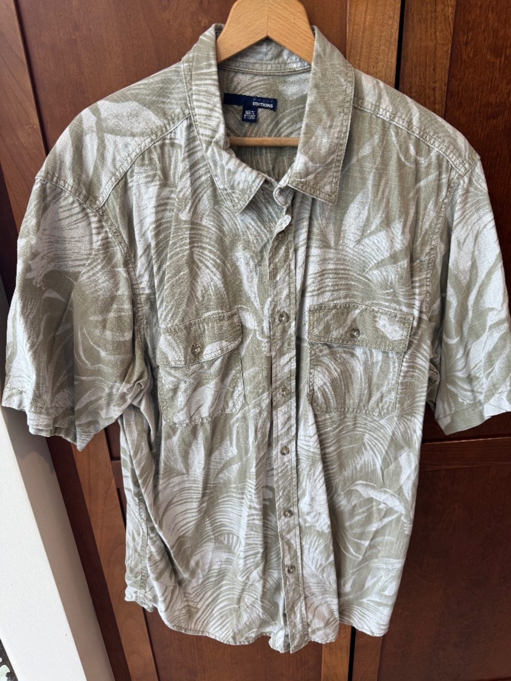 Basic Editions Hawaiian Shirt Men's Size XL Cotton Floral Tropical Beach Aloha